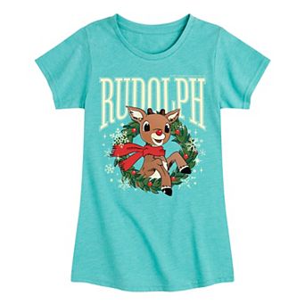 Girl's Rudolph The Red-Nosed Reindeer Short Sleeve Graphic Tee