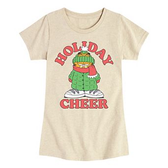 Girl's Garfield Holiday Cheer Short Sleeve Tee