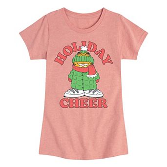 Girl's Garfield Holiday Cheer Short Sleeve Tee