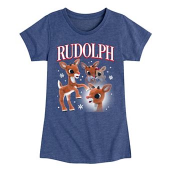 Girl's Rudolph The Red-Nosed Reindeer Short Sleeve Graphic Tee