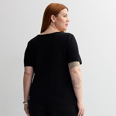 Plus Size Nine West Short Sleeve Knit Vest