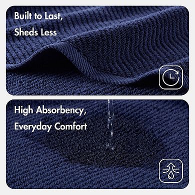Madison Park Cotton Quick Dry Diagonal Ribbed 4-pk. Hand Towel Set
