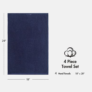 Madison Park Cotton Quick Dry Diagonal Ribbed 4-pk. Hand Towel Set