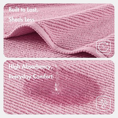 Madison Park Cotton Quick Dry Diagonal Ribbed 4-pk. Hand Towel Set