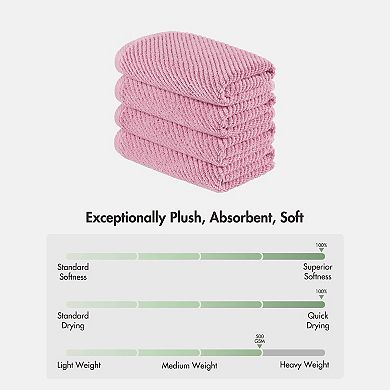 Madison Park Cotton Quick Dry Diagonal Ribbed 4-pk. Hand Towel Set