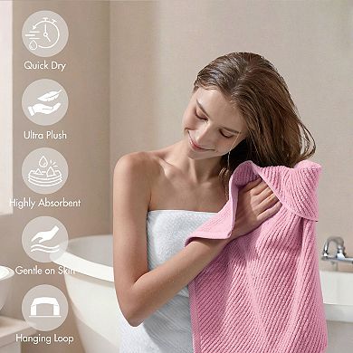 Madison Park Cotton Quick Dry Diagonal Ribbed 4-pk. Hand Towel Set