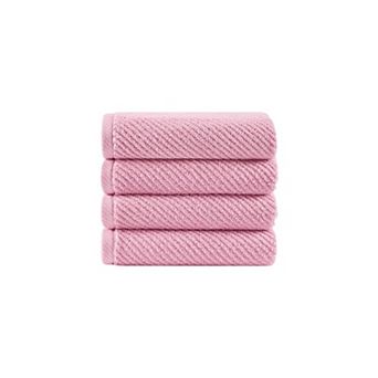 Madison Park Cotton Quick Dry Diagonal Ribbed 4 pk Hand Towel Set