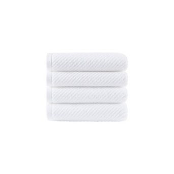 Madison Park Cotton Quick Dry Diagonal Ribbed 4 pk Hand Towel Set