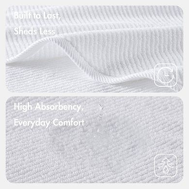 Madison Park Cotton Quick Dry Diagonal Ribbed 4-pk. Towel Set