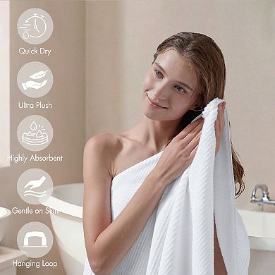 Madison Park Cotton Quick Dry Diagonal Ribbed 4-pk. Towel Set