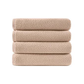 Madison Park Cotton Quick Dry Diagonal Ribbed 4 pk Towel Set