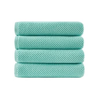 Madison Park Cotton Quick Dry Diagonal Ribbed 4 pk Towel Set