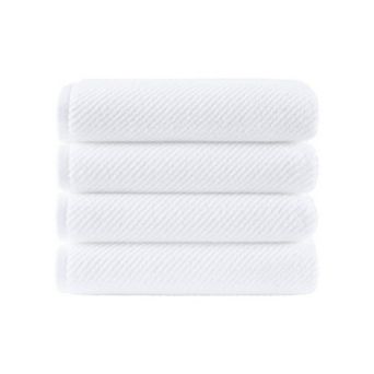 Madison Park Cotton Quick Dry Diagonal Ribbed 4 pk Towel Set