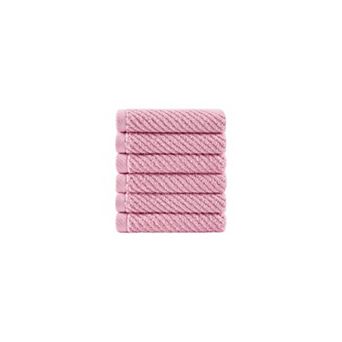 Madison Park Cotton Quick Dry Diagonal Ribbed 6 pk Washcloth Set