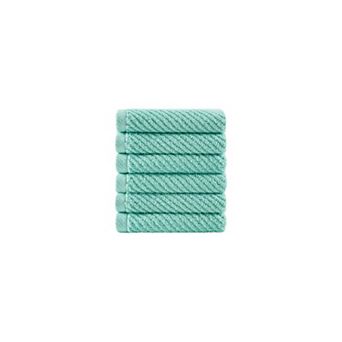 Madison Park Cotton Quick Dry Diagonal Ribbed 6 pk Washcloth Set