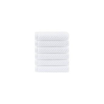 Madison Park Cotton Quick Dry Diagonal Ribbed 6 pk Washcloth Set