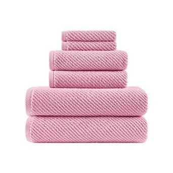 Madison Park 6 pc Cotton Quick Dry Diagonal Ribbed Towel Set