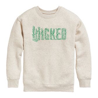 Girls 7-16 Wicked For Good Logo Crew Fleece Sweatshirt