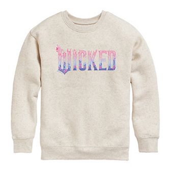 Girls 7-16 Wicked For Good Logo Crew Fleece Sweatshirt