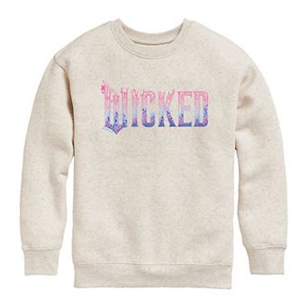 Girls 7-16 Wicked For Good Logo Crew Fleece Sweatshirt