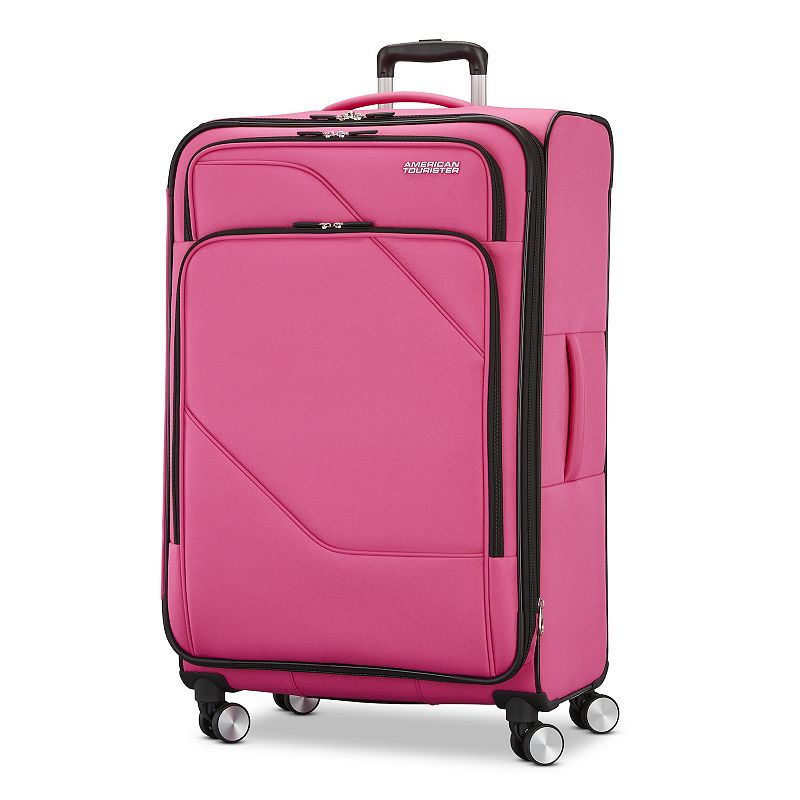 American Tourister Burst Max V Softside Spinner Luggage, Radiant Raspberry