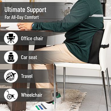 Mind Reader Memory Foam Lumbar Support Pillow with Air-Cloud Technology