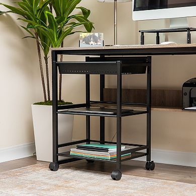 Mind Reader 3-Tier Office Organizer Cart with Covered Compartment
