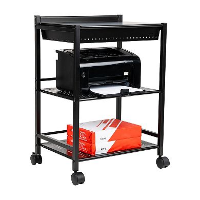Mind Reader 3-Tier Office Organizer Cart with Covered Compartment