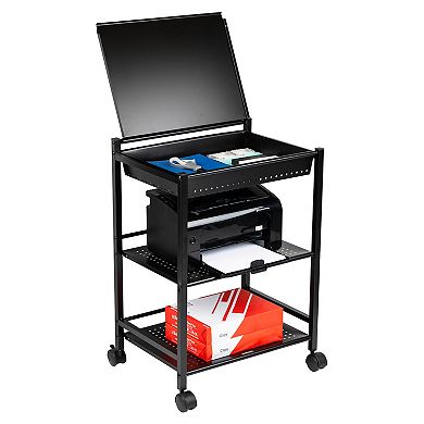 Mind Reader 3-Tier Office Organizer Cart with Covered Compartment