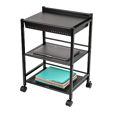Mind Reader 3-Tier Office Organizer Cart with Covered Compartment