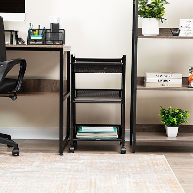 Mind Reader 3-Tier Office Organizer Cart with Covered Compartment