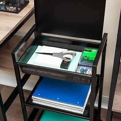 Mind Reader 3-Tier Office Organizer Cart with Covered Compartment