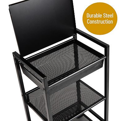 Mind Reader 3-Tier Office Organizer Cart with Covered Compartment