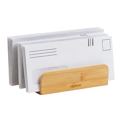 Mind Reader 3-Tier Bamboo Mail Sorter Desktop Organizer