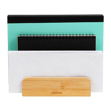 Mind Reader 3-Tier Bamboo Mail Sorter Desktop Organizer