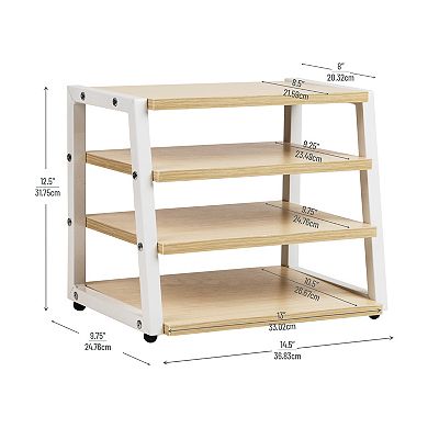 Mind Reader 4-Tier Desk Organizer & File Storage Unit