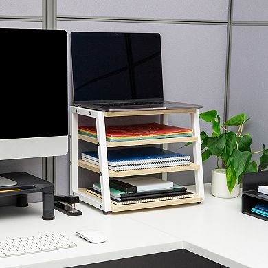 Mind Reader 4-Tier Desk Organizer & File Storage Unit
