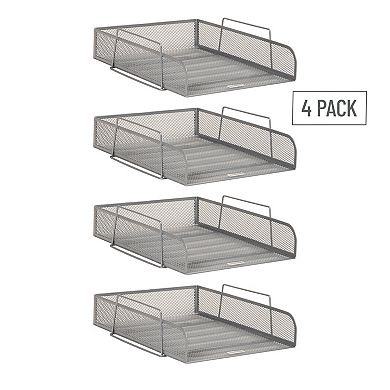 Mind Reader Stackable Metal Mesh Paper Tray Desktop Organizer 4-pc.