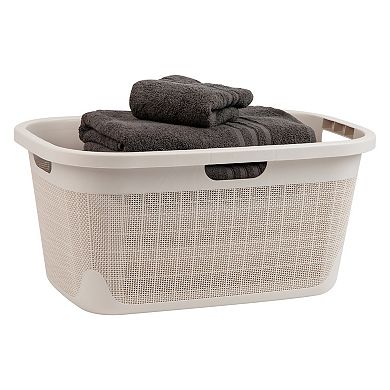 Mind Reader 40L Linen Design Laundry Basket & Storage Bin with Handles