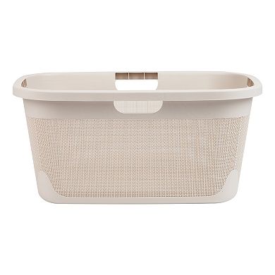 Mind Reader 40L Linen Design Laundry Basket & Storage Bin with Handles