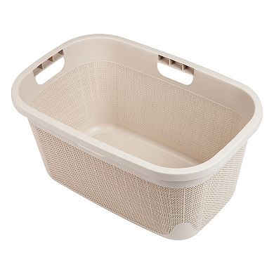 Mind Reader 40L Linen Design Laundry Basket & Storage Bin with Handles