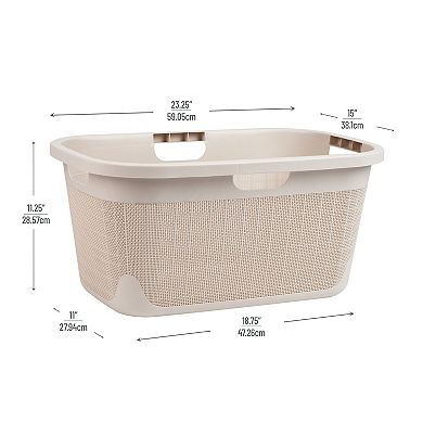 Mind Reader 40L Linen Design Laundry Basket & Storage Bin with Handles