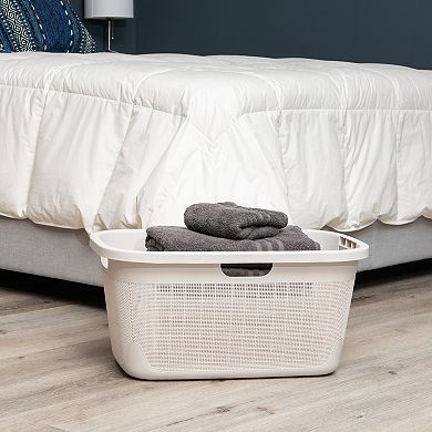 Mind Reader 40L Linen Design Laundry Basket & Storage Bin with Handles