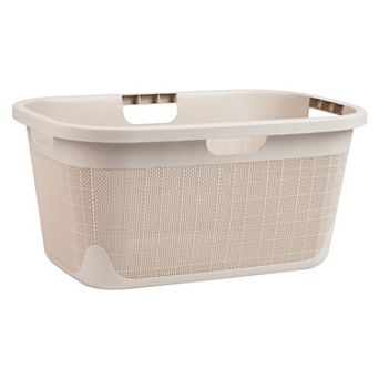 Mind Reader 40L Linen Design Laundry Basket & Storage Bin with Handles