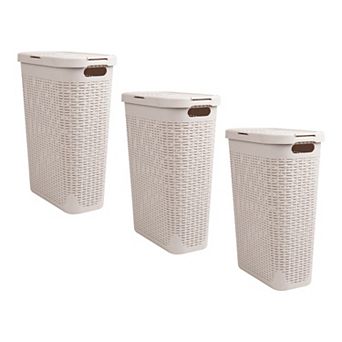 Mind Reader Mind Reader 40L Slim Wicker Design Laundry Hamper 3 pk