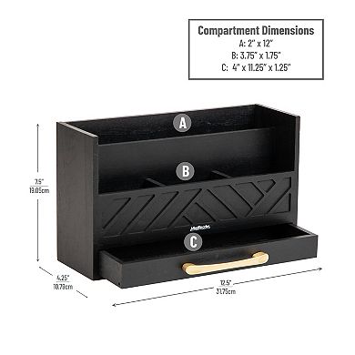 Mind Reader 5-Compartment Desktop Organizer with Drawer for Office Supplies