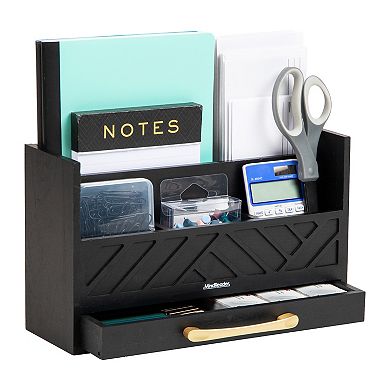 Mind Reader 5-Compartment Desktop Organizer with Drawer for Office Supplies