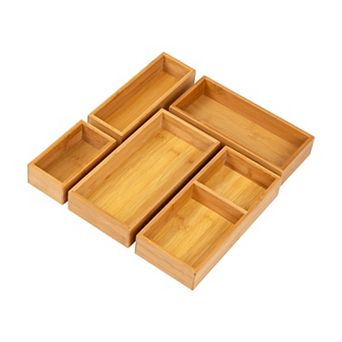 Mind Reader 5 pc Bamboo Drawer Organizer Set