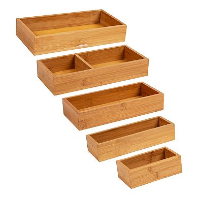 Mind Reader 5-pc. Bamboo Drawer Organizer Set