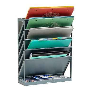 Mind Reader 5-Tier Vertical File Storage Wall Mount Desktop Organizer